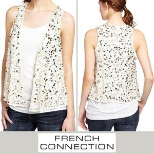 French Connection Metallic Sequin Waistcoat Vest
